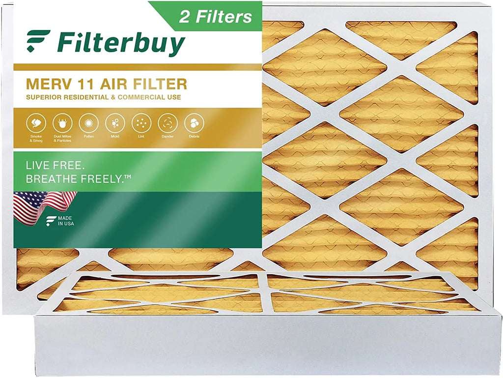 Filterbuy 10x18x4 MERV 11 Pleated HVAC AC Furnace Air Filters (2-Pack)