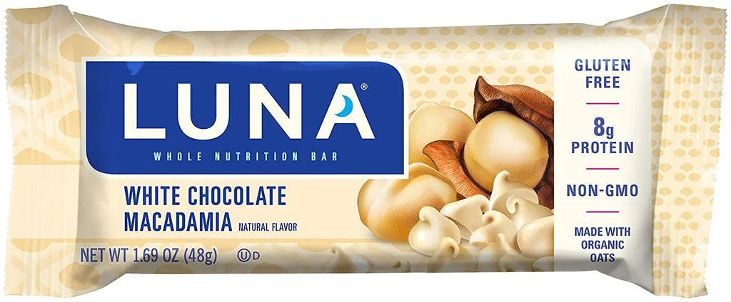LUNA BAR - Gluten Free Bars - Ivory Chocolate Macadamia Flavor - (1.69 Ounce Sizenack Bars, 15 Count)