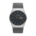 Melbye Titanium and Gray Sizeteel-Mesh Day-Date Watch (SizeKW6078)
