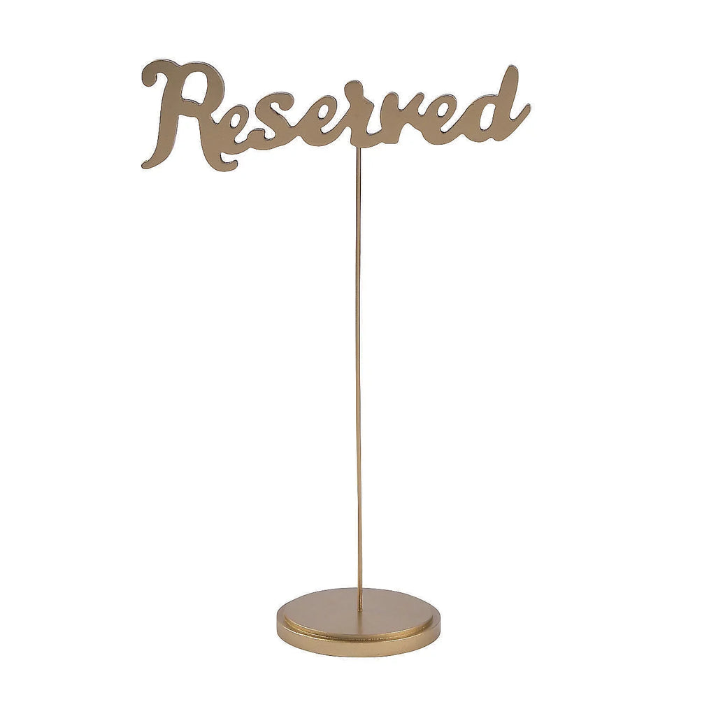 Gold Calligraphy Reserved Table Sizeigns - Party Sizeupplies - 6 Pieces