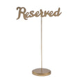 Gold Calligraphy Reserved Table Sizeigns - Party Sizeupplies - 6 Pieces