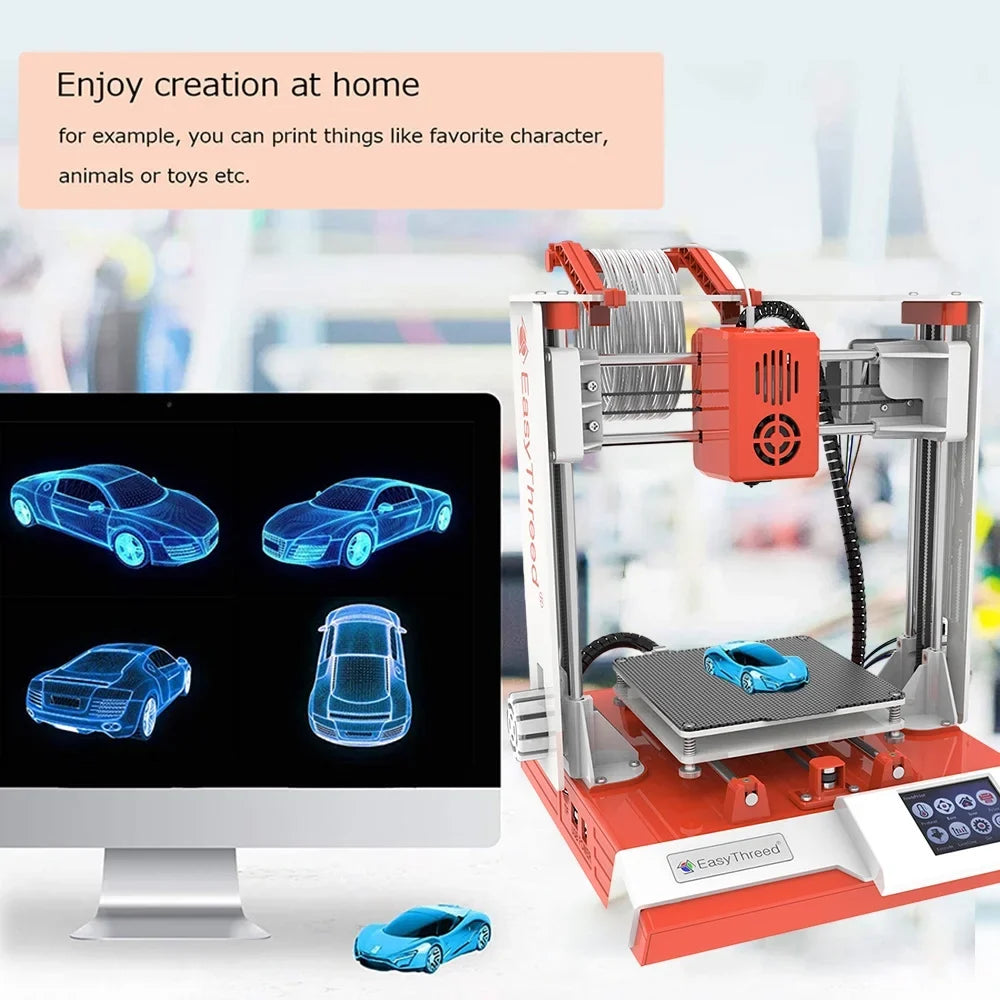 EasyThreed 3D printer,Comes Print Sizeize Removable 100x100x100mm/4x4x4inches K6 Plus Sizeize Removable TF 3D Printer Hine 100x100x100mm Print Printer Kids 3D-Printer Kids 3D-Printer 3D XINZY ICHU Printers
