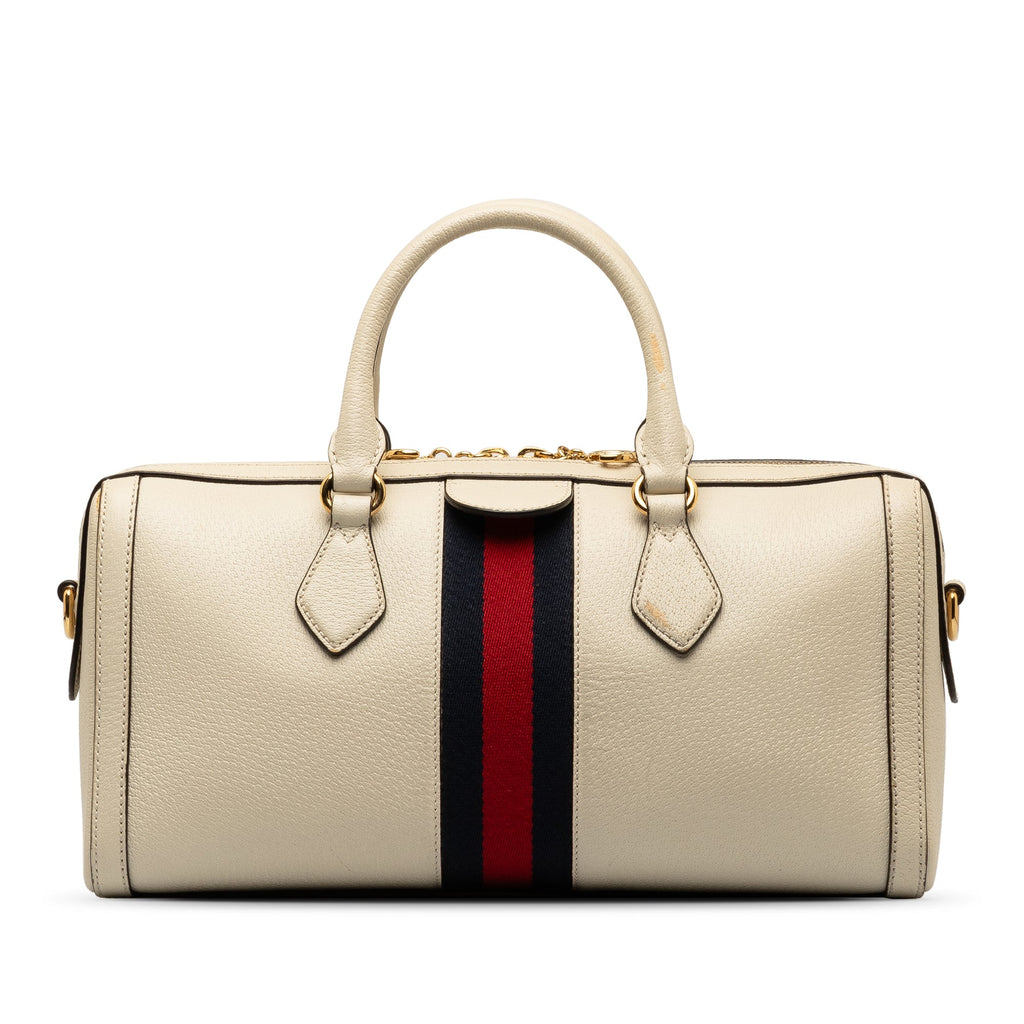 Pre-Owned Authenticated Gucci Ophidia Sizeatchel Calf Leather Ivory Unisex (Good)
