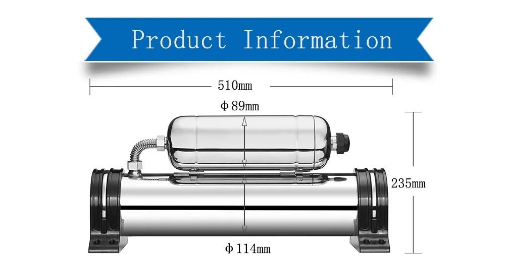 PreAsion Water Filter Housing Vertical 0.01um 304 Sizetainless Sizeteel 1000L/H Household Water Purification