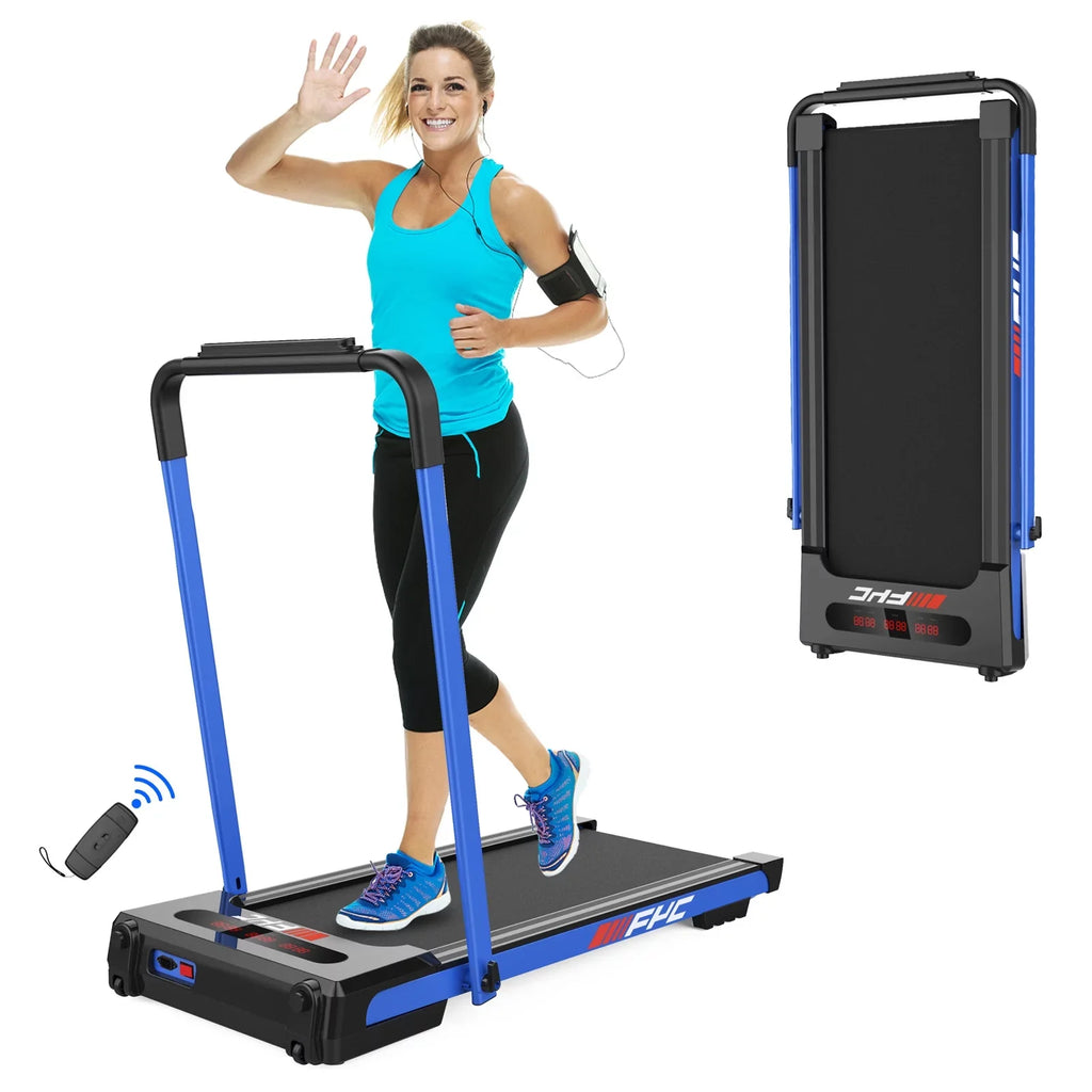 2 in 1 Under Desk Treadmill for Home; Installation-Free Foldable Treadmill Compact Electric Running Machine; Remote Control & LED Display Walking Running Jogging