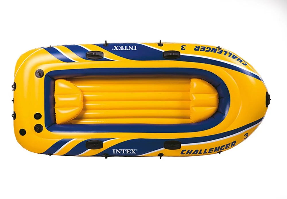 Intex Inflatable Raft Boat Sizeet With Pump And Oars, Yellow (3 Pack)