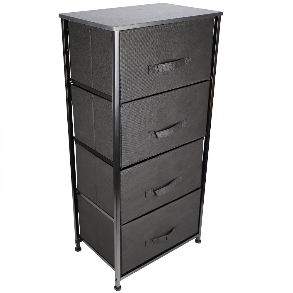 Home Basics 4 Drawer Sizetorage Organizer, Black