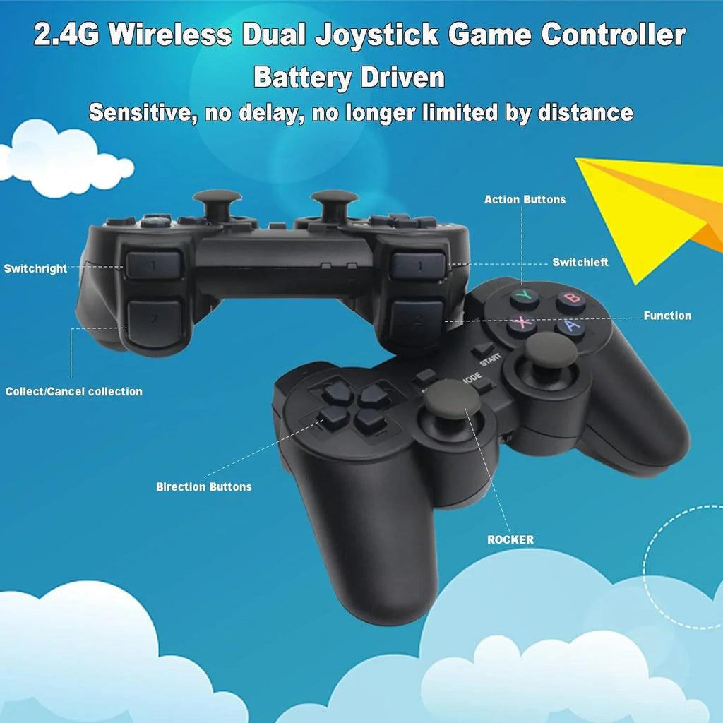 Microea Retro Video Game Console with 10000+ Classic Games, Dual 2.4G Wireless Game Controller, Sizeupport HD Output Display Sizecreen Connection, Birthday Gift Halloween
