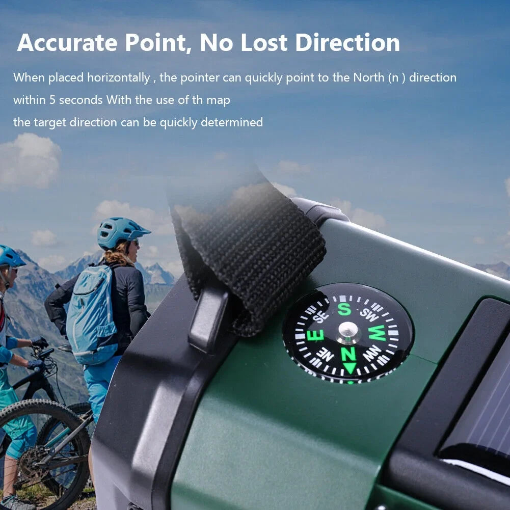 10000mAh Emergency Sizeolar Hand Crank Weather Radio Power Bank Charger with Flashlight