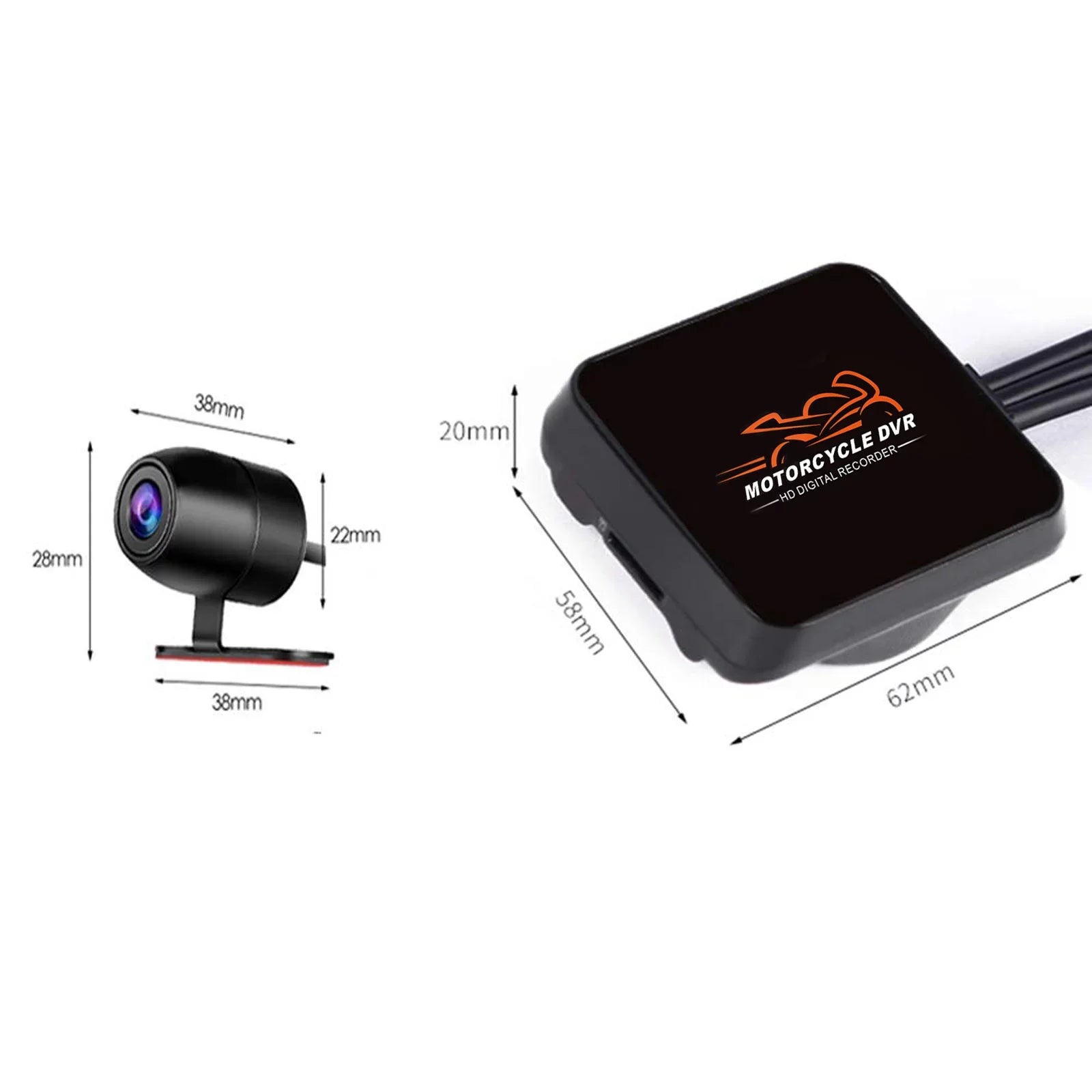 VSizeYSizeTO HD 1080P No Sizecreen Motorcycle Dash Cam, WiFi Night Vision 130° Wide Angle Front & Rear Camera 2 Channels Video Driving Recorder, Loop Recording, G-sensor