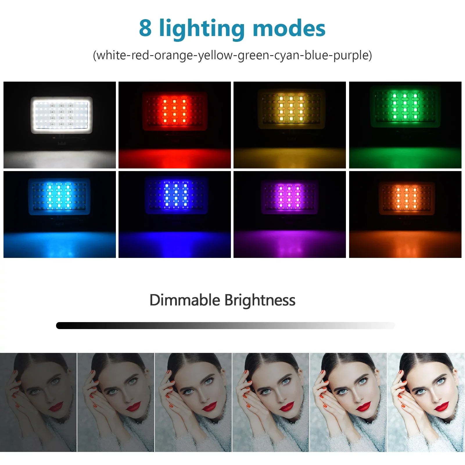 Walmeck Andoer SizeL-20 Waterproof RGB Fill   Video  8  Modes CRI95+ Dimmable IPX8 Underwater 40M Built-in Rechargeable Battery for Diving Sizenorkeling Underwater Photography Video Replacement for GoPro