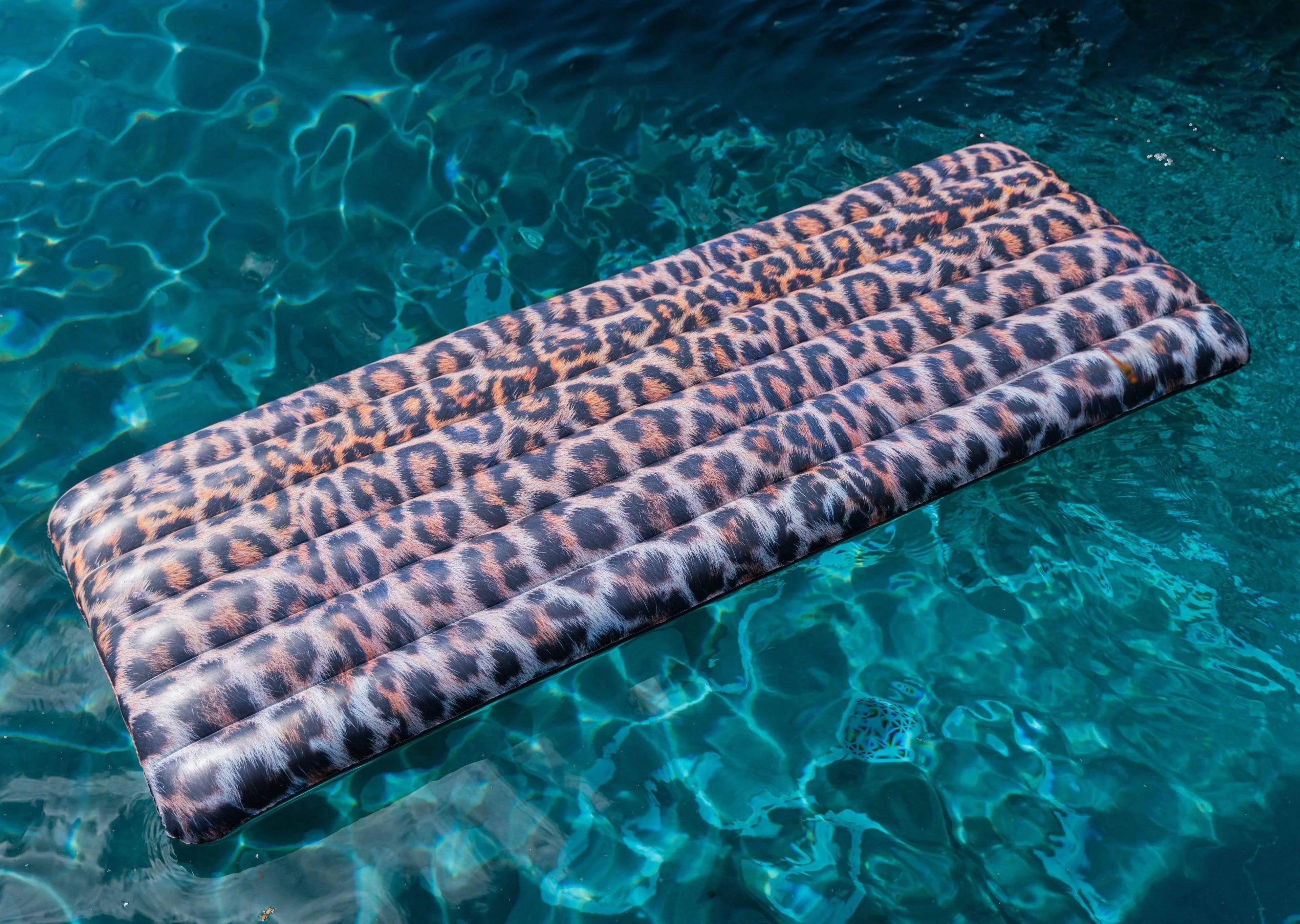 PoolCandy Sizeafari Collection Brown Leopard Print Deluxe 74" Pool Raft