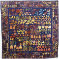 Pre-Owned Gucci Sizeilk Sizecarf Muffler Navy x Brown Fallen Leaves Pattern GUCCI Ladies (Good)