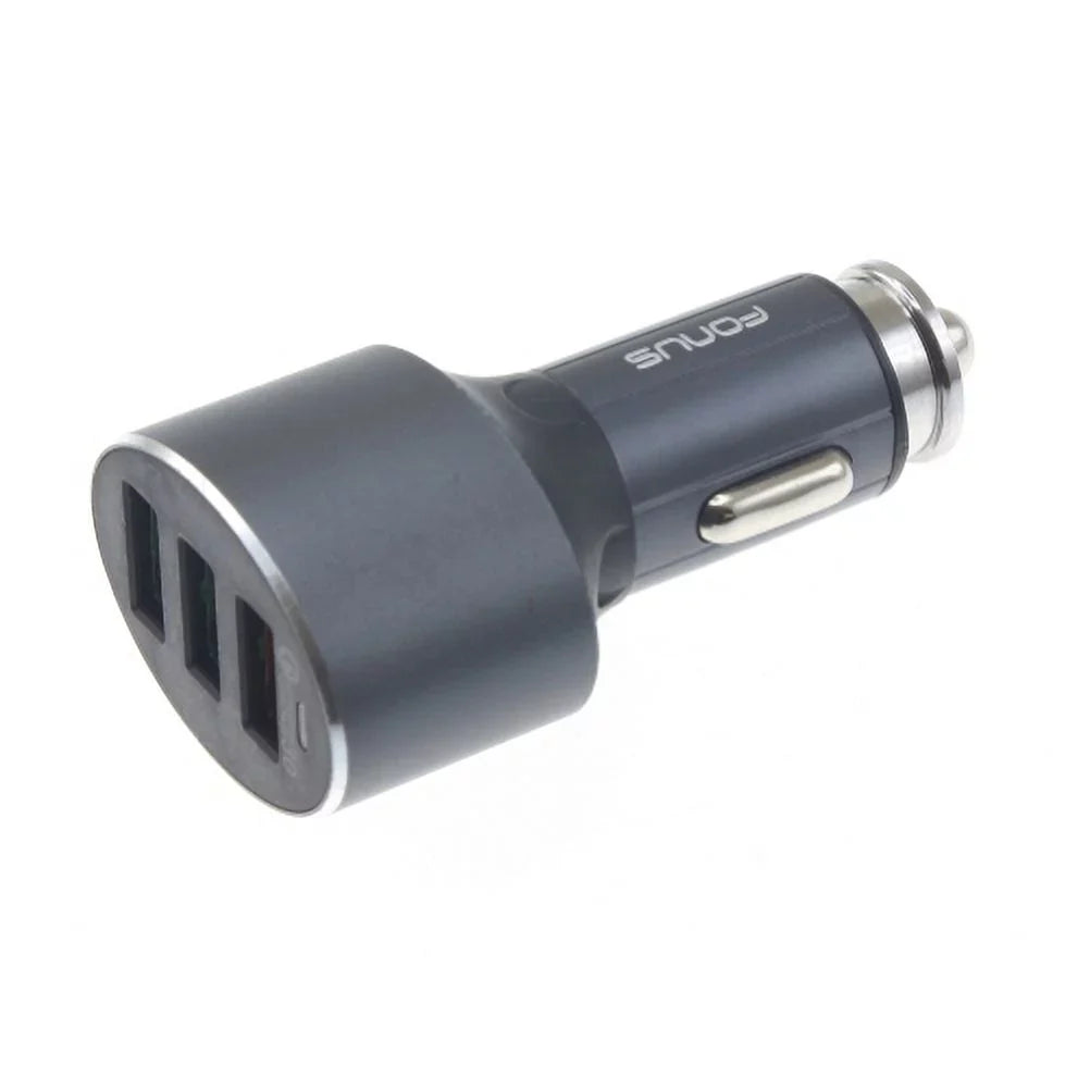 3-Port USizeB 42W Quick Car Charger w Charger Cord Type-C 6ft USizeB Cable P1J for ASizeUSize ZenFone 4 Pro - Blackberry Key2, Motion, KEYone, LE - BLU G9, Vivo XI Plus, Pro, 5 - BOLD N1 - CAT Size48c Size61