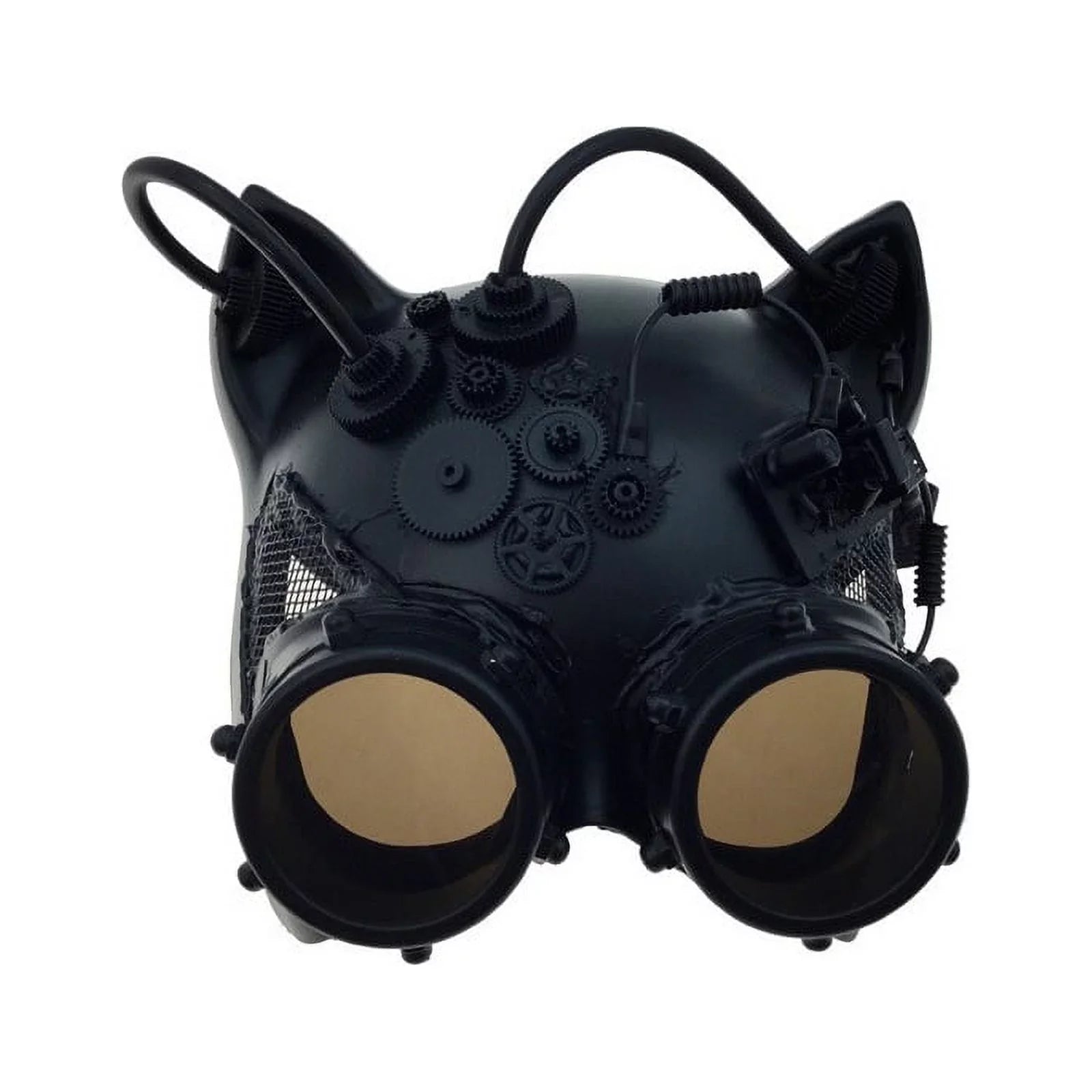 Kbw Black Sizeteampunk Kitty Cat Women's Costume Half Mask with Goggles Masquerade