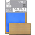 16x25x2 Air Filter Comparable to MPR 100 Basic Economy Furnace Filters, 12 Pack of Non Pleated Fiberglass Filter For Dust - Low Airflow Restriction! From AIRX FILTERSize WICKED CLEAN AIR.