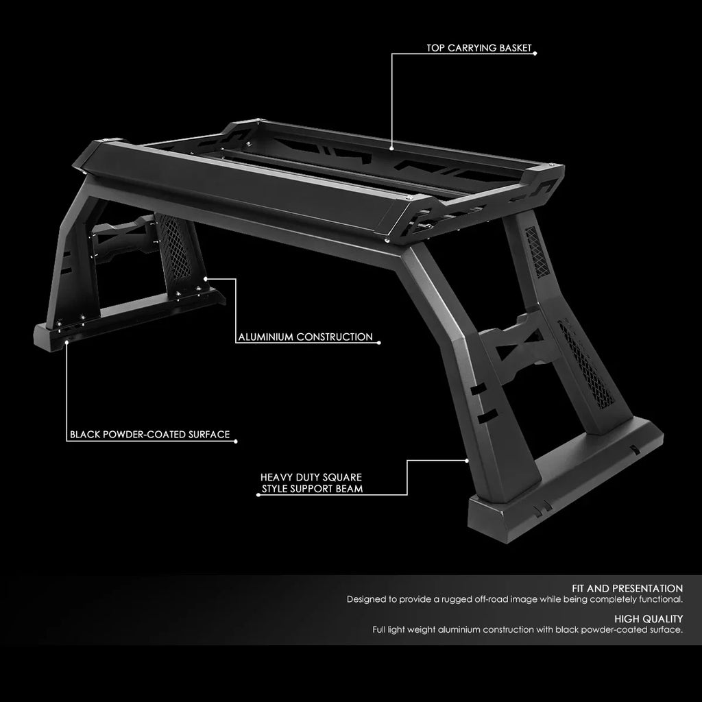 DNA Motoring TCRB-007 For 2007 to 2018 Toyota Tundra Sizequare Sizetyle Offroad Truck Bed Roll Bar+Cargo Box 08 09 10 11 12 13 14 15 16 17