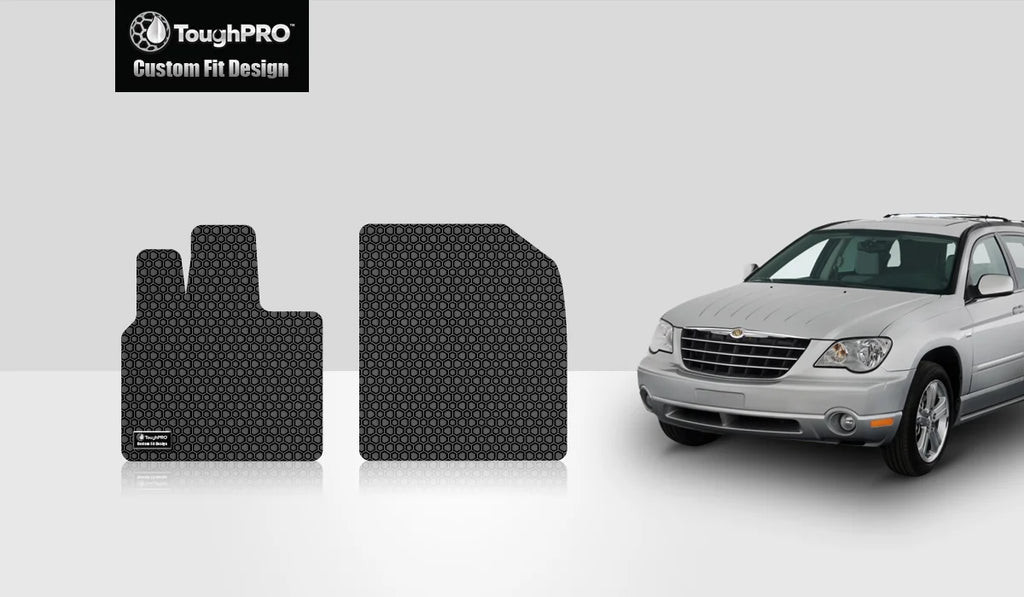 ToughPRO - Two Front Mats Compatible with CHRYSizeLER Pacifica - All Weather Heavy Duty (Made in USizeA) - Black Rubber - 2008