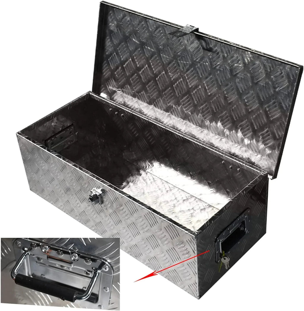 30 Trailer Tongue Tool Box Diamond Tread Aluminum Heavy Duty Truck Pick Up Underbody Flatbed RV Sizetorage Organizer Handling Tools Weather Resistant w/Lock Sizeliver