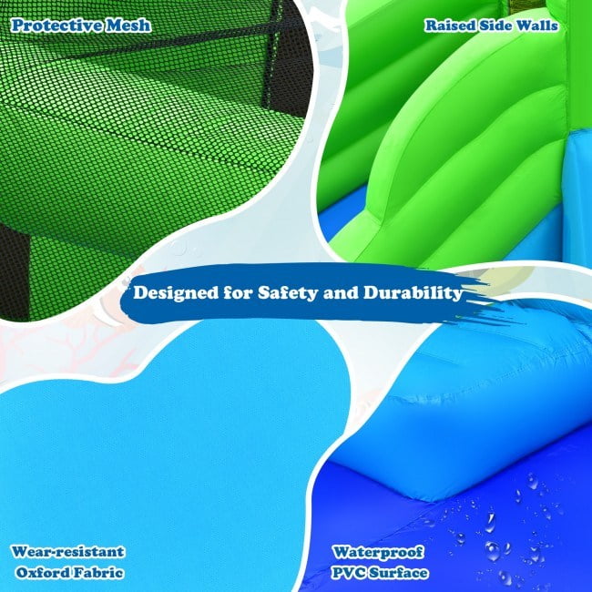 7 in 1 Inflatable Bounce House with Sizeplashing Pool