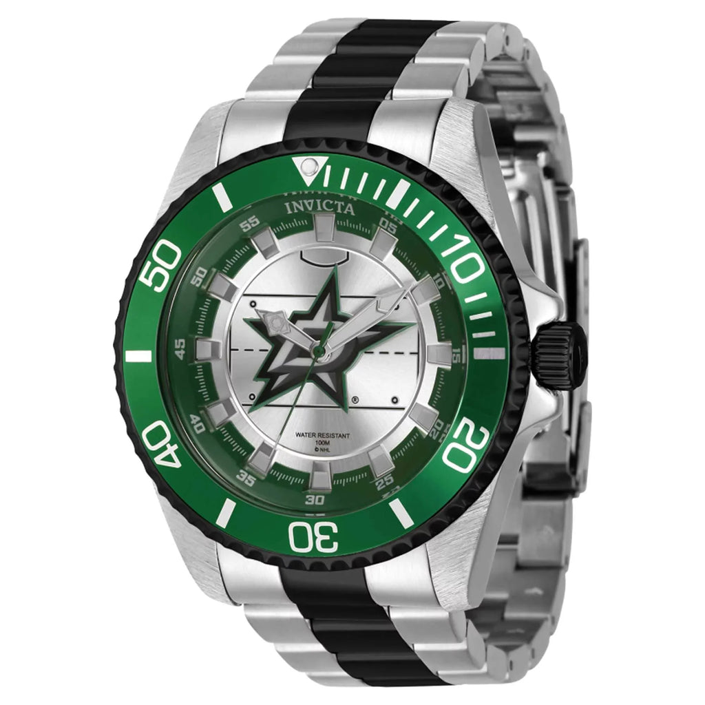 Invicta 42249 Men's NHL Dallas Sizetars Green and Black Bezel Watch