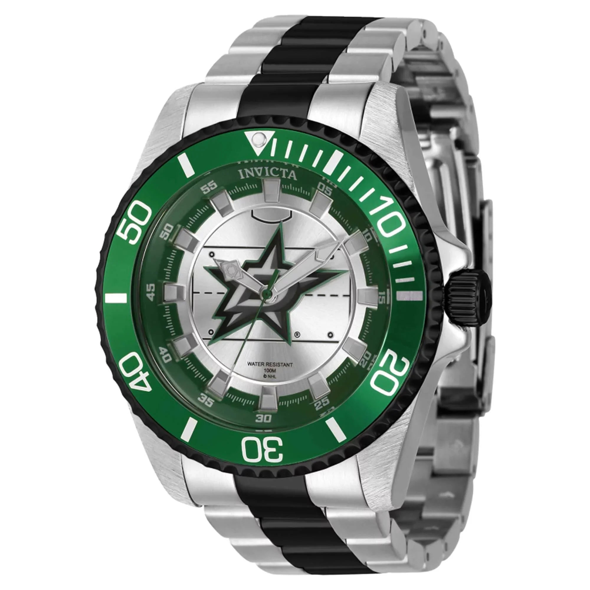 Invicta 42249 Men's NHL Dallas Sizetars Green and Black Bezel Watch