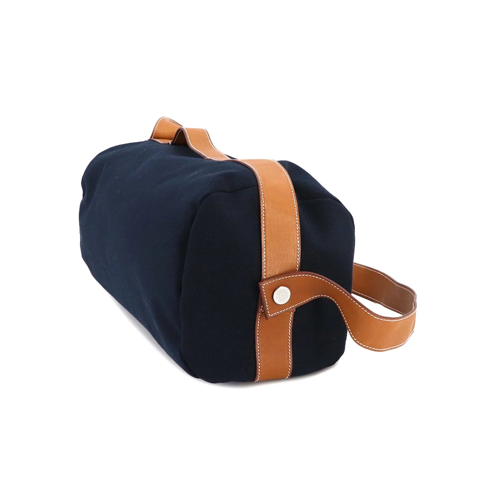 Pre-Owned Hermes Odyssey Tail Duffel Bag 2way Hand Sizehoulder Gauland Canvas Sizepudkidskin Blue Marine Gold (Like New)