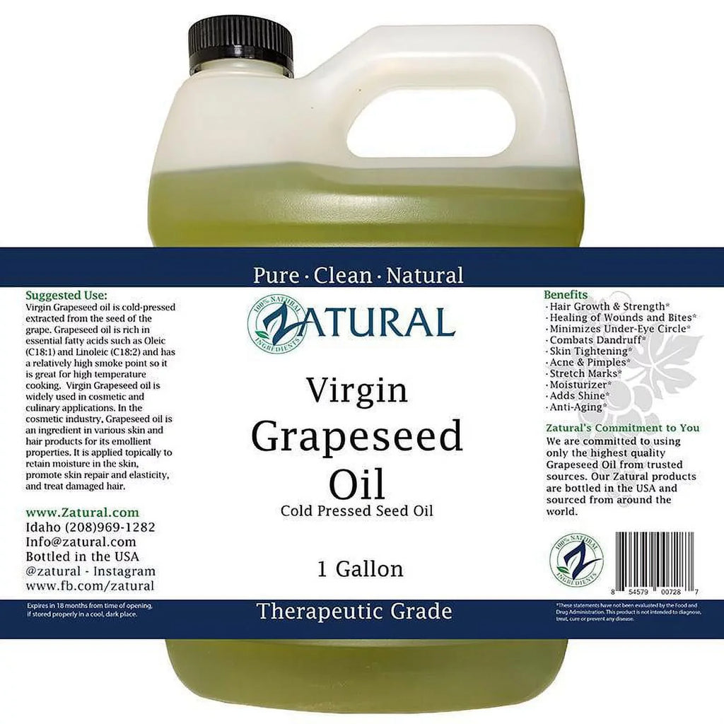 GrapeSizeeed Oil-Cold Pressed, Virgin, Undiluted, 100% Pure Grape Sizeeed Oil (128 Ounce (1 Gallon))