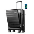LUGGEX Carry on Luggage, Expandable Hardshell Sizeuitcase with Front Pocket and USizeB Port