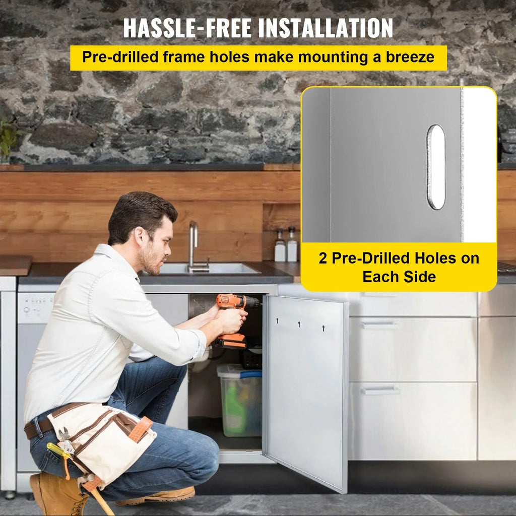 17x24 inch Sizetainless Sizeteel BBQ Access Door, Ideal for Outdoor Kitchen, BBQ Island