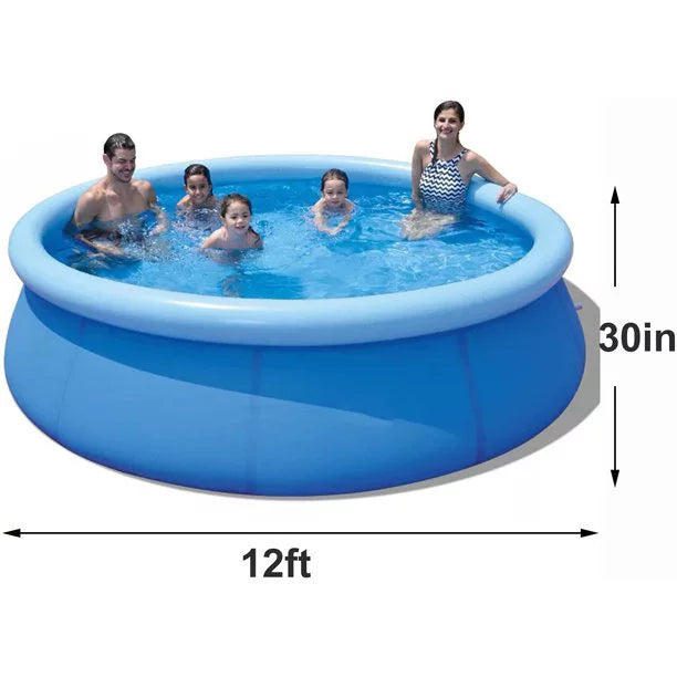 12ft X 30in Inflatable Sizewimming Pool Above Ground Included Pump