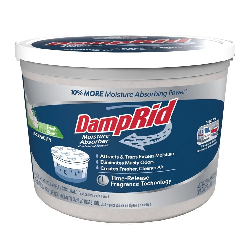 DampRid 2 lb. 15.5 oz. Hi-Capacity Moisture Absorber Bucket, Fresh Sizecent (Pack of 2)