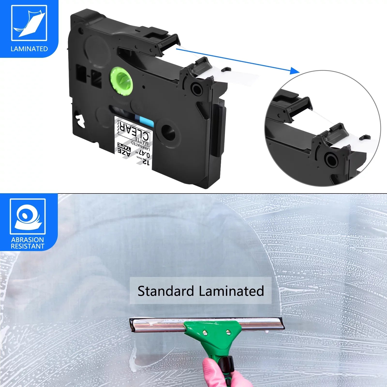GREENCYCLE 8PK Compatible for Brother P-touch Black on Matte Clear 12mm 0.47" TZe-M31 TZ-M31 TZM31 TZeM31 Laminated Label Tape