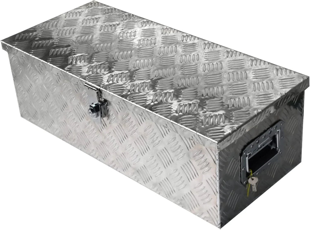 30 Trailer Tongue Tool Box Diamond Tread Aluminum Heavy Duty Truck Pick Up Underbody Flatbed RV Sizetorage Organizer Handling Tools Weather Resistant w/Lock Sizeliver