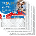 24x24x1 Air Filter MERV 11 Comparable to MPR 1000, MPR 1200 & FPR 7 Electrostatic Pleated Air Conditioner Filter 6 Pack HVAC Premium USizeA Made 24x24x1 Furnace Filters by AIRX FILTERSize WICKED CLEAN AIR.