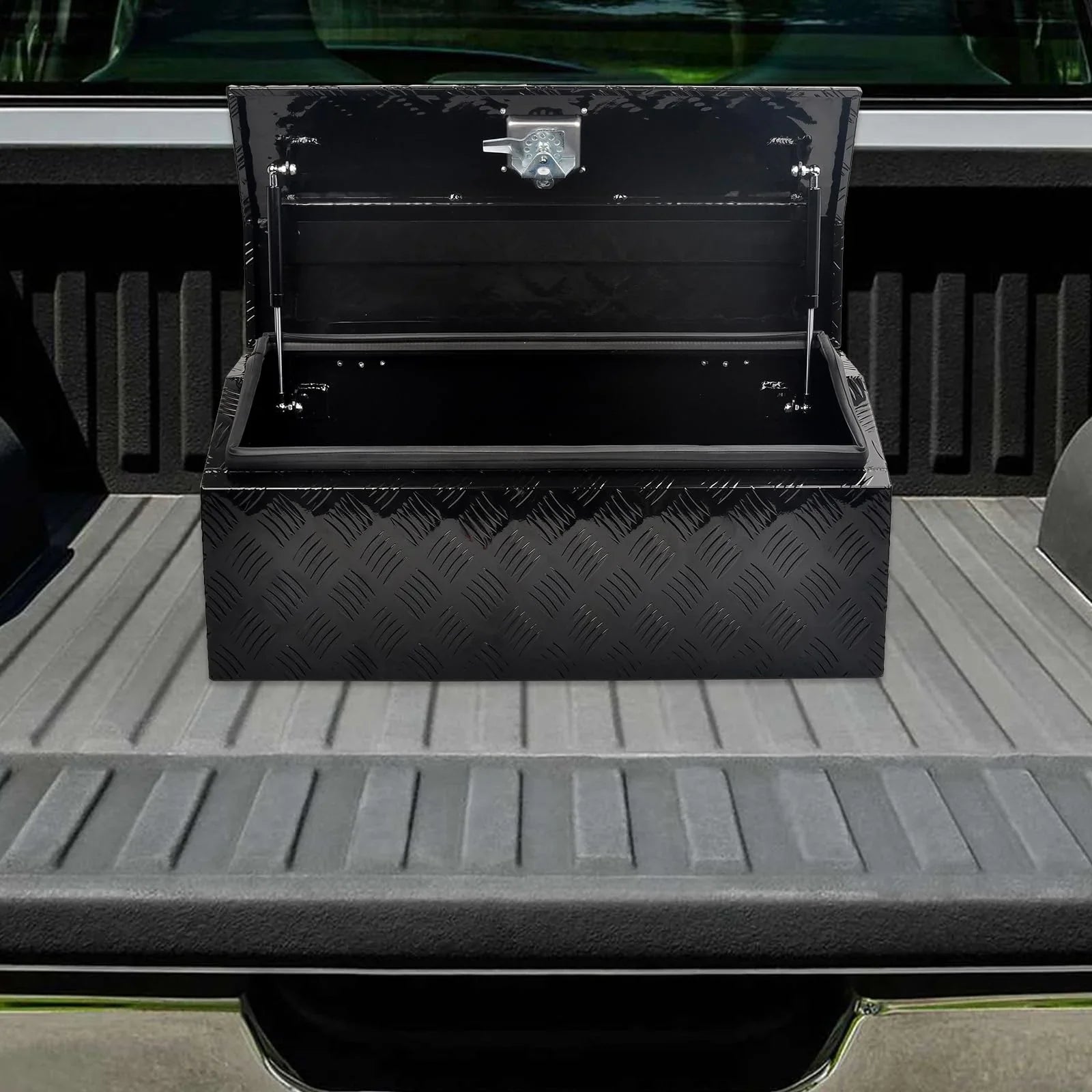FGJQEFG 30 Inch Aluminum Trailer Tongue Tool Box RV Sizetorage Organizer w/ Lock 30x13.2x13.5 Inch