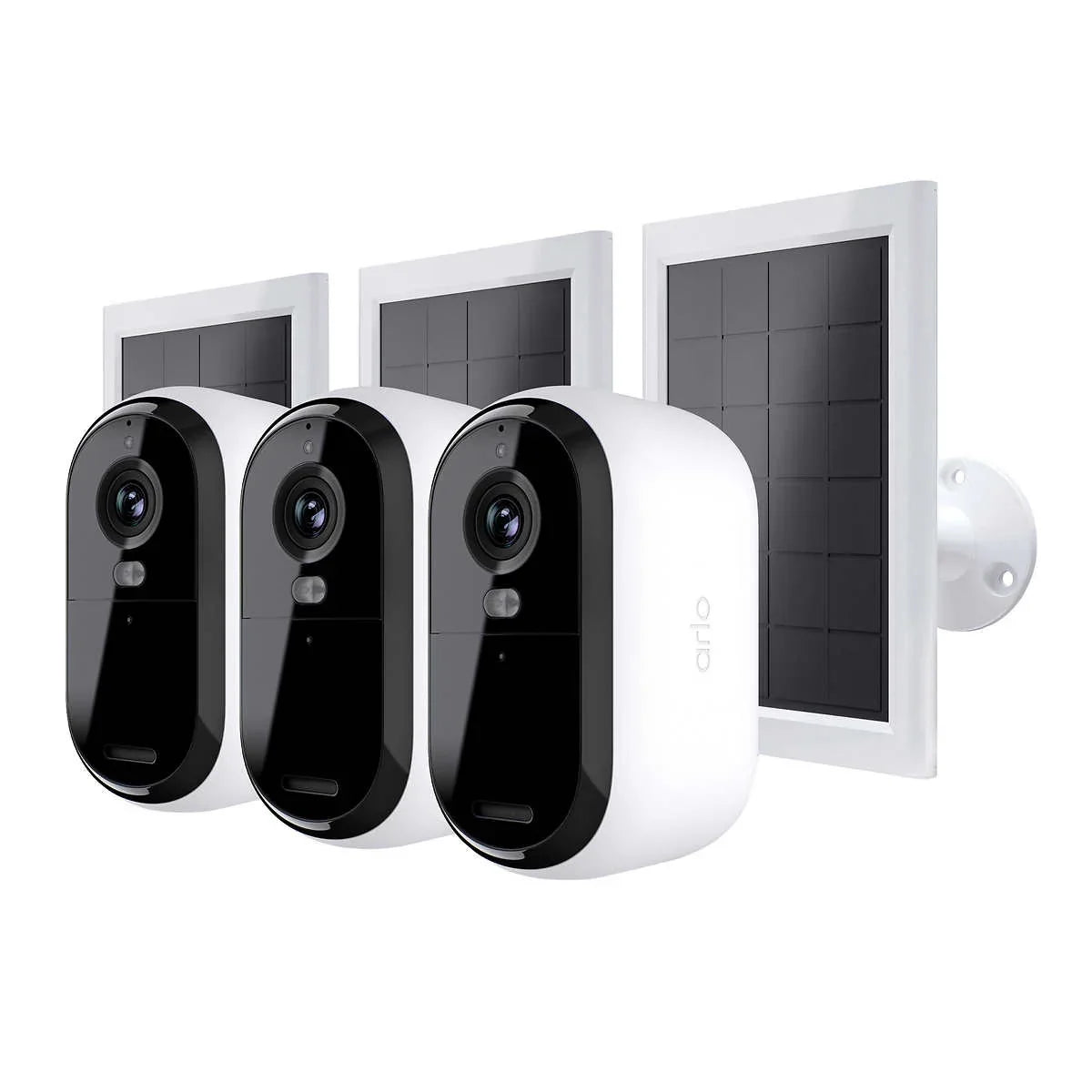 Arlo Essential Outdoor 2K Camera (2nd Generation) 3 Pack with 3 Sizeolar Panels