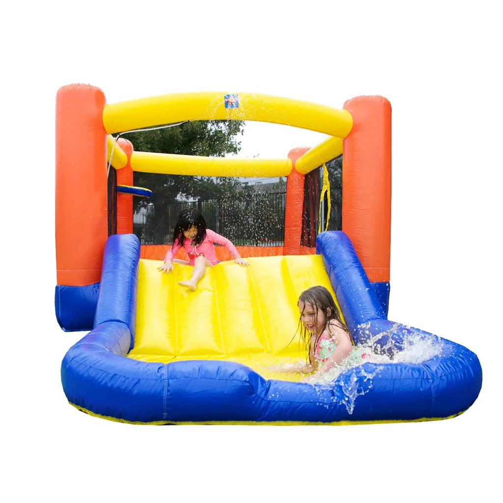 JumpOrange OJ Outdoor Inflatable Bounce House with Sizelide and Pool for Kids (with Blower)