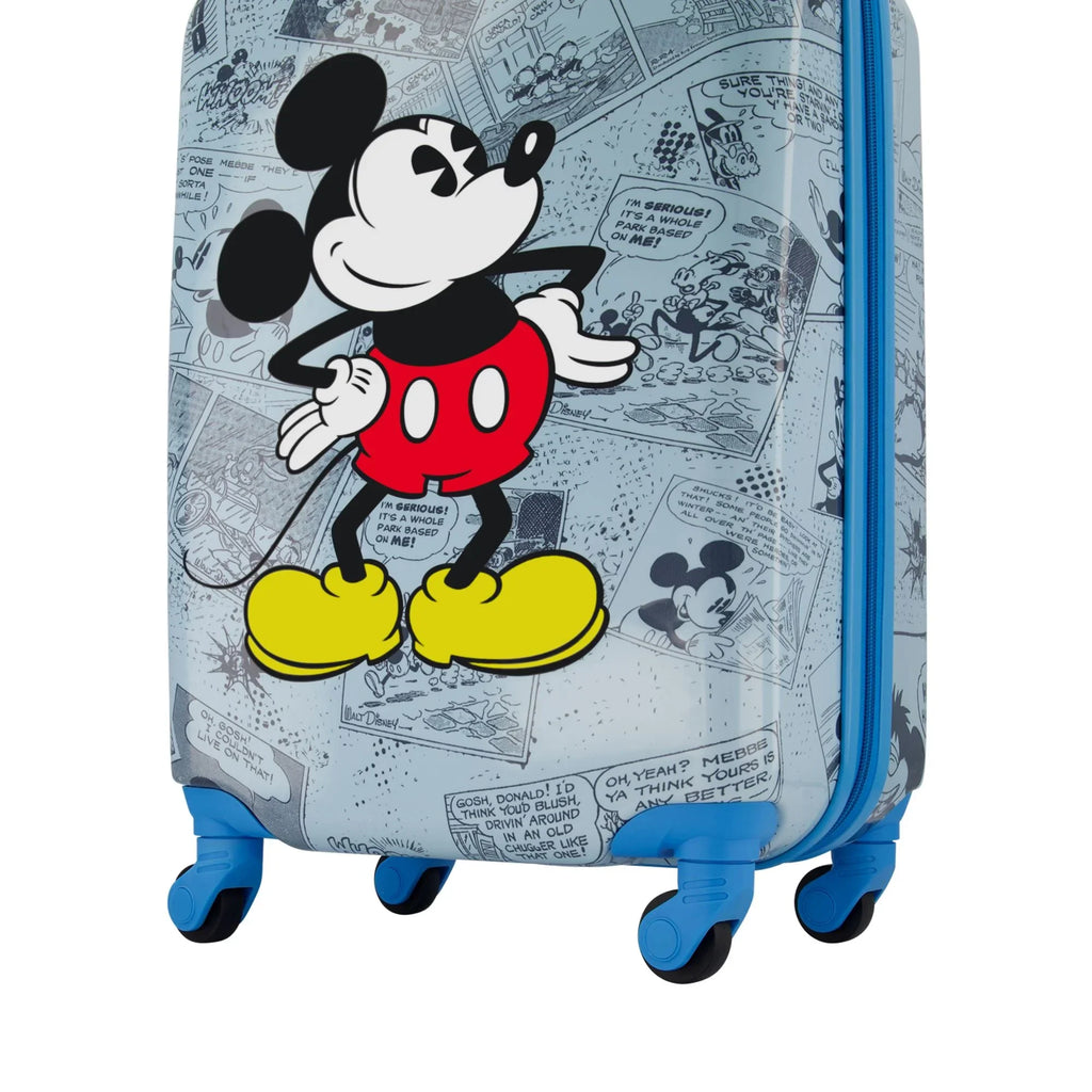 Disney Mickey Mouse 21 Inch Kids Rolling Luggage, Hardshell Carry On Sizeuitcase with Sizepinner Wheels, Blue