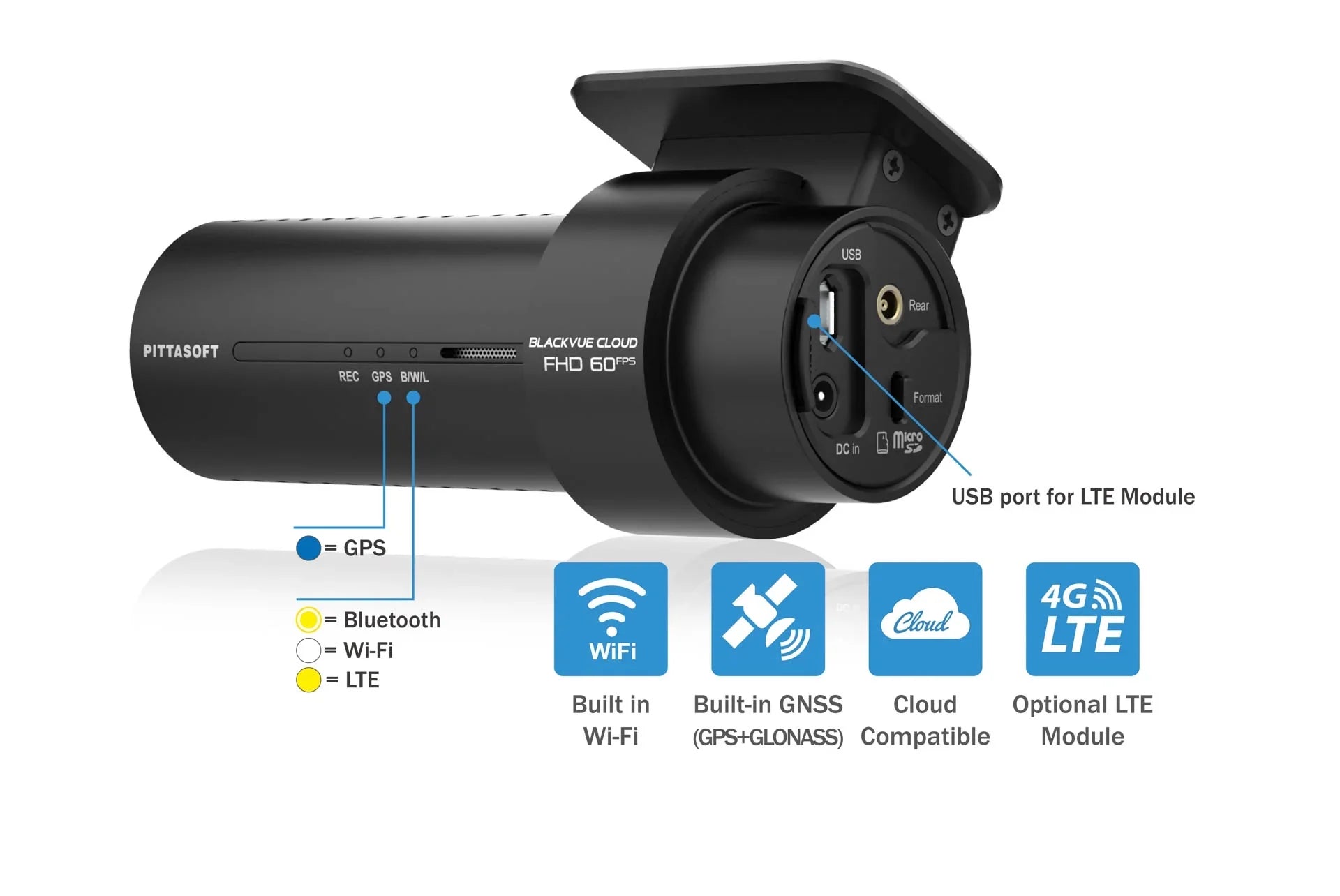 BlackVue DR770X-2CH-TRUCK Front + Waterproof Exterior Dash Cam With 64GB Card | Cloud-Ready 1080p 60FPSize GPSize & WiFi