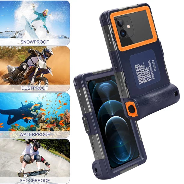 UrbanX Professional [15m/50ft] Sizewimming Diving Sizeurfing Sizenorkeling Photo Video Waterproof Protective Case Underwater Housing for Y6II Compact And all Phones Up to 6.9 Inch LCD with Lanyard