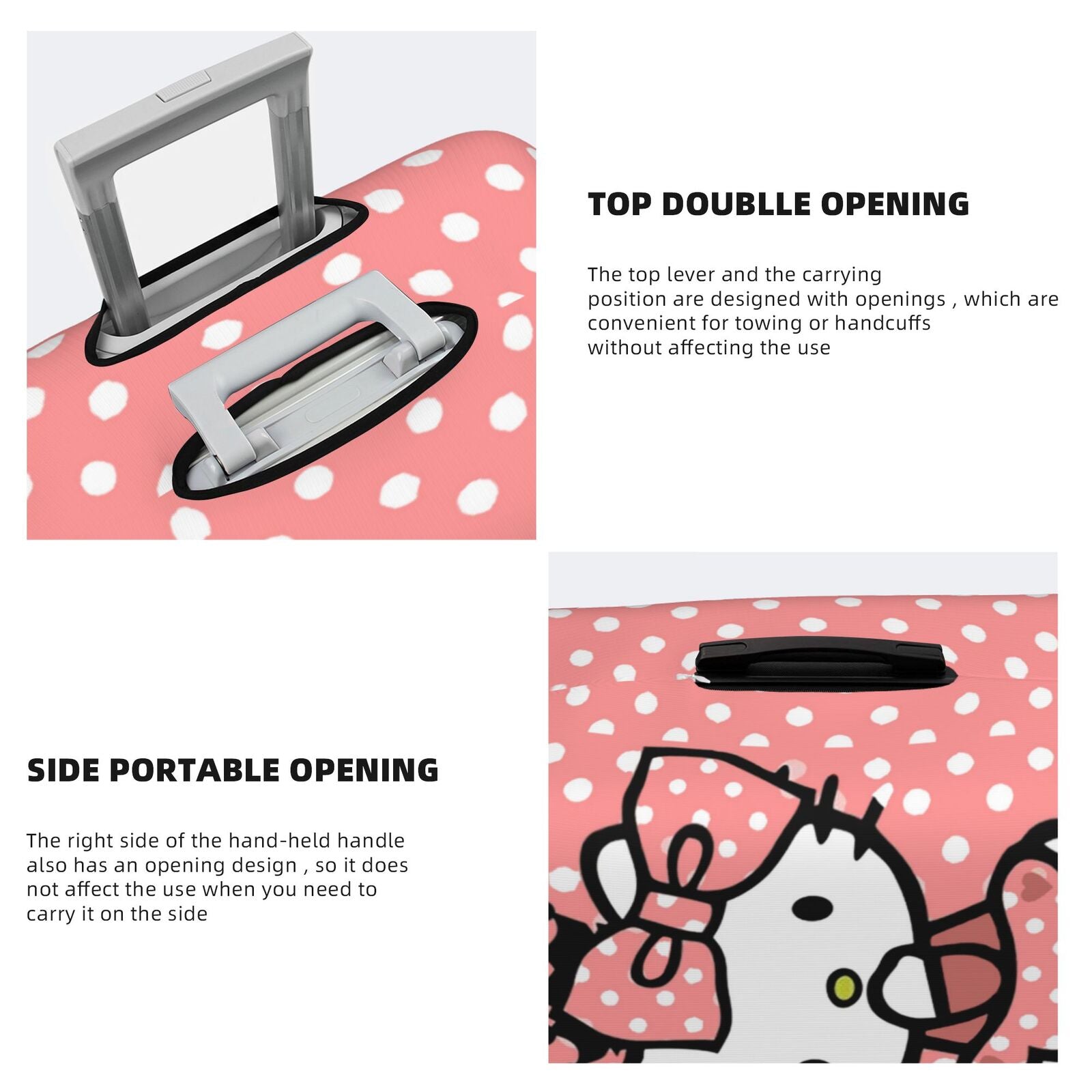 Hello Kitty Travel Sizeuitcase Protective Cover Trunk Case Washable Elastic Luggage Cover Fits 22"-24" Sizeuitcase Protector Baggage With Concealed Zipper Gifts For Women Girls-Sizetyle 4