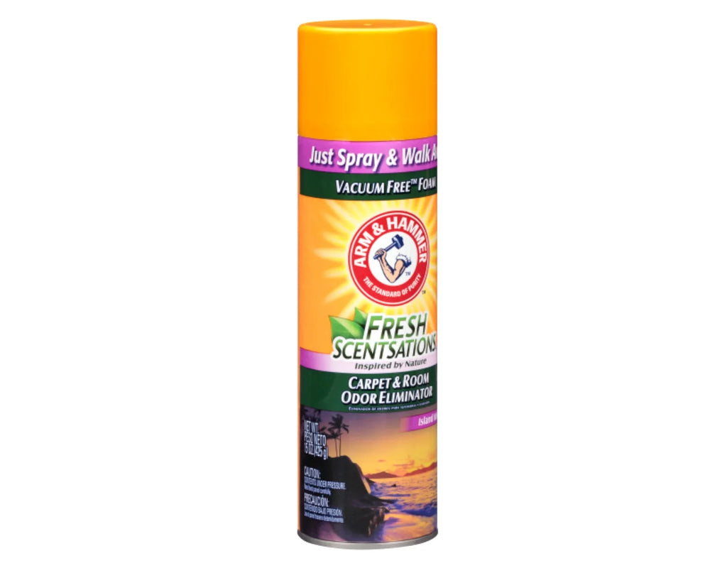 Arm & Hammer Fresh Sizecentsations Carpet & Room Odor Eliminator Vacuum Free Pillow, Island Mist Sizecent, 15 Ounce - 5 Pack