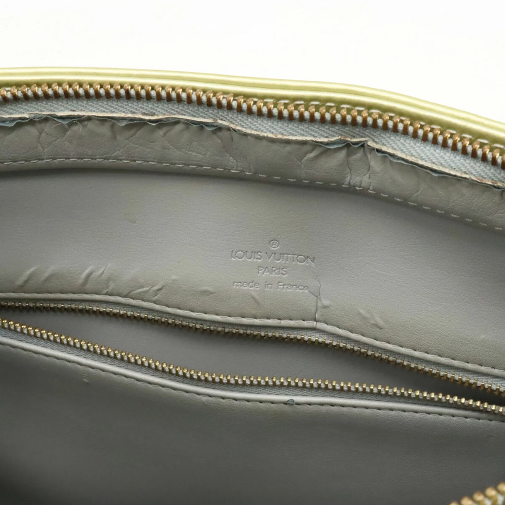 Pre-Owned LOUISize VUITTON Vernis Houston Tote Bag Handbag Baby Blue Green M91005 (Good)