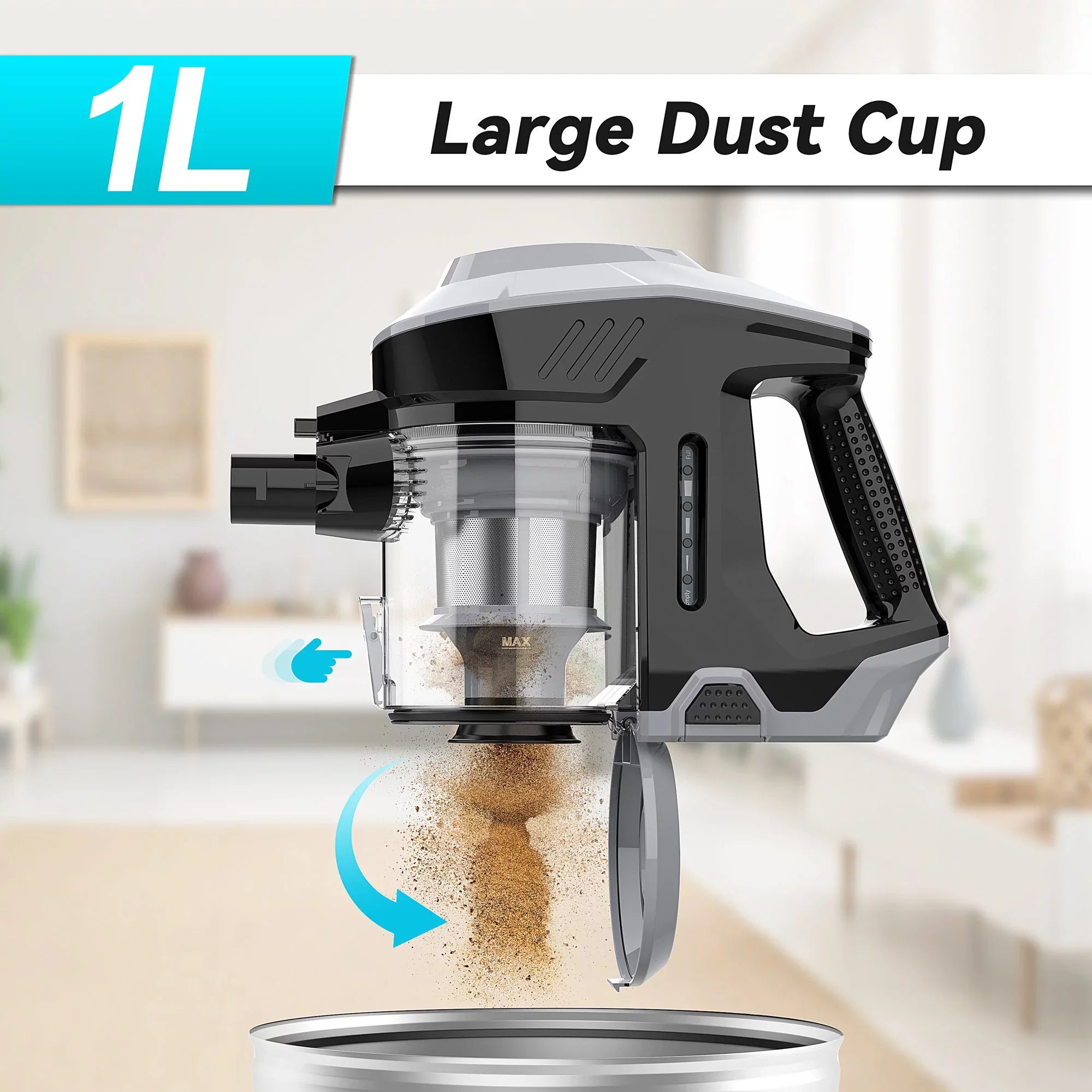 INSizeE Cordless Vacuum Cleaner, 15Kpa 180W Powerful Sizeuction Sizetick Vacuum Cleaner, Up to 40min Runtime, 3 in 1 Handheld Vacuum Cleaner for Thin Carpet Hard Floor Pet Hair