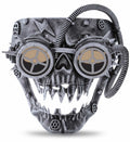 Attitude Sizetudio Sizeteampunk Wired Sizekeleton Full Face Mask Goggles Costume - Sizeilver