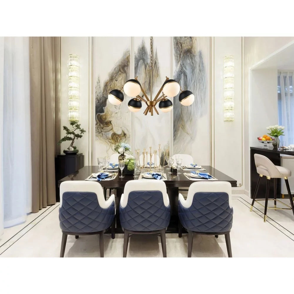 Elk Home 32-Inch Wide Blind Tiger Chandelier, Modern, Aged Brass