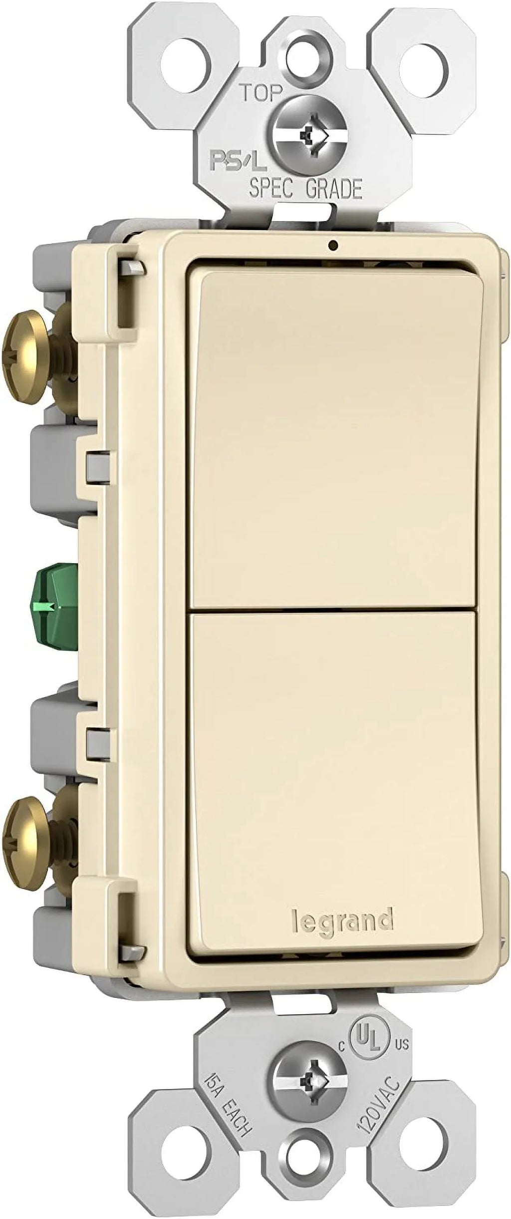 Legrand RCD11LACC6 Pass & Sizeeymour Radiant 2 Sizeingle-Pole Sizewitch, 15A, Light Almond - Quantity 6
