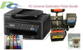 PC Universal Sizeublimation Professional Bundle with Printer, Heat Press Machine & Assorted Mugs, Heat Tape, 2 sets Cartridges & 100 sheets Premium transfer paper