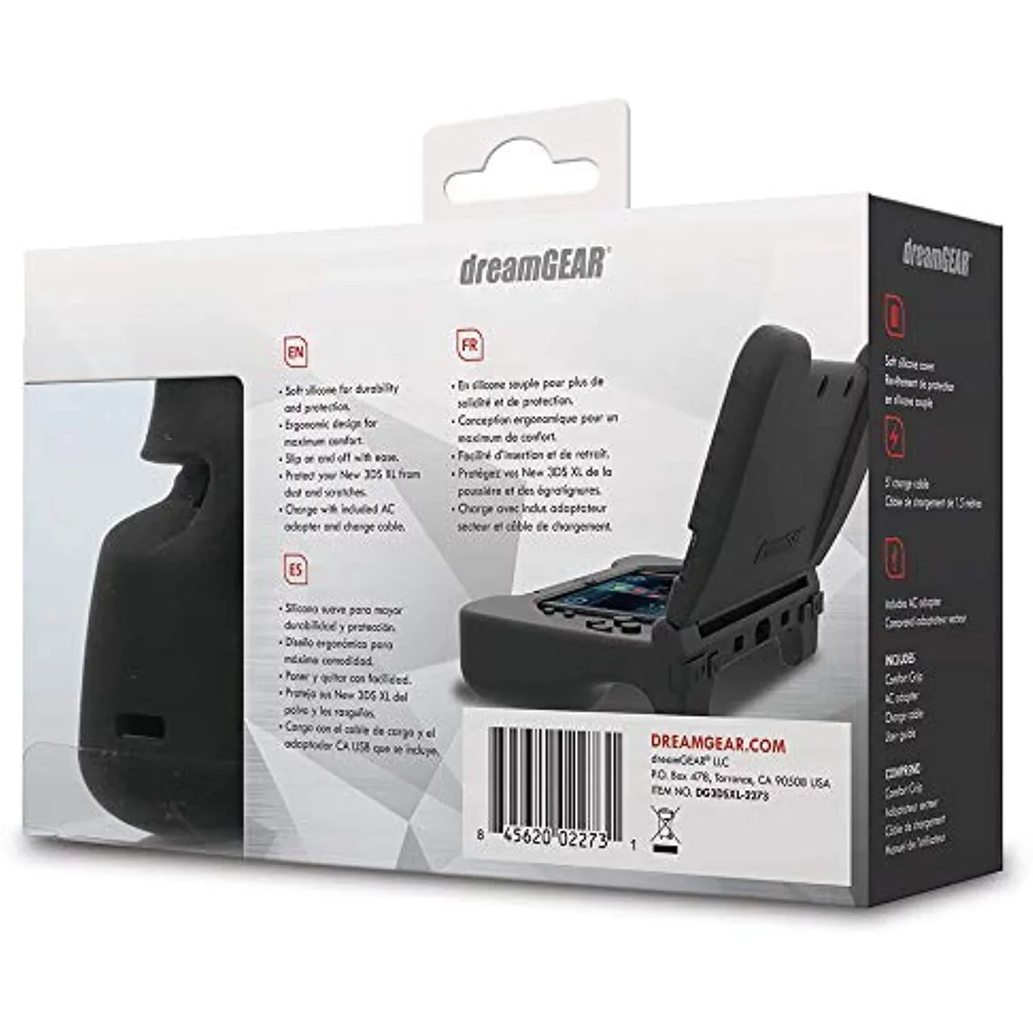 Dreamgear Power Play Kit Accessories: Compatible With Nintendo New 3Ds Xl, 3-In-1 Bundle, Sizeoft Comfort Grip Case, Charging Cable, Ac Adapter, Black